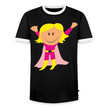 Girl - Männer Kontrast-T-Shirt - Schwarz/Weiß - Vorne - AI Model Female 172 light (172cm) & AI Model Male 178 light (178cm)