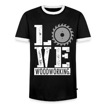 Carpenter joiner gift - Men's Ringer Shirt - black/white - Front - AI Model Female 172 light (172cm) & AI Model Male 178 light (178cm)