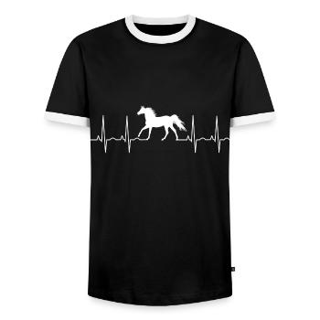 Pferd - Männer Kontrast-T-Shirt - Schwarz/Weiß - Vorne - AI Model Female 172 light (172cm) & AI Model Male 178 light (178cm)