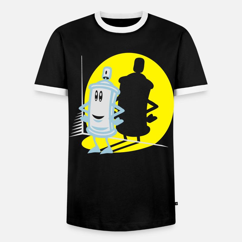 Spray and flex spotlight - Men's Ringer Shirt - black/white