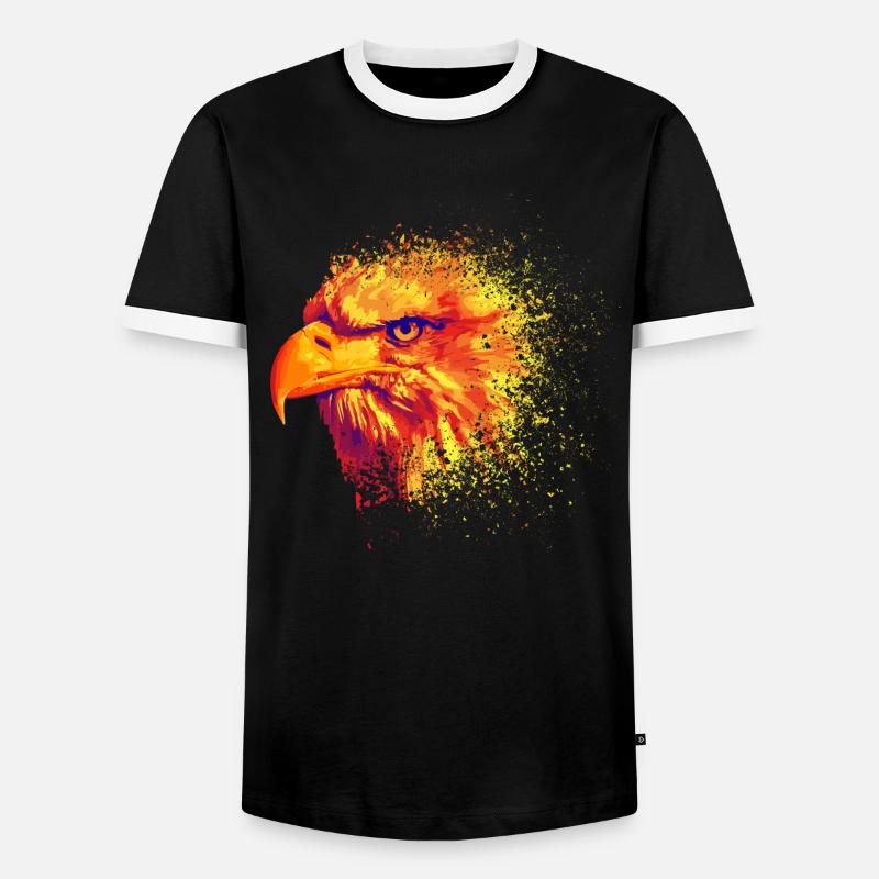 Feuervogel - Männer Kontrast-T-Shirt - Schwarz/Weiß
