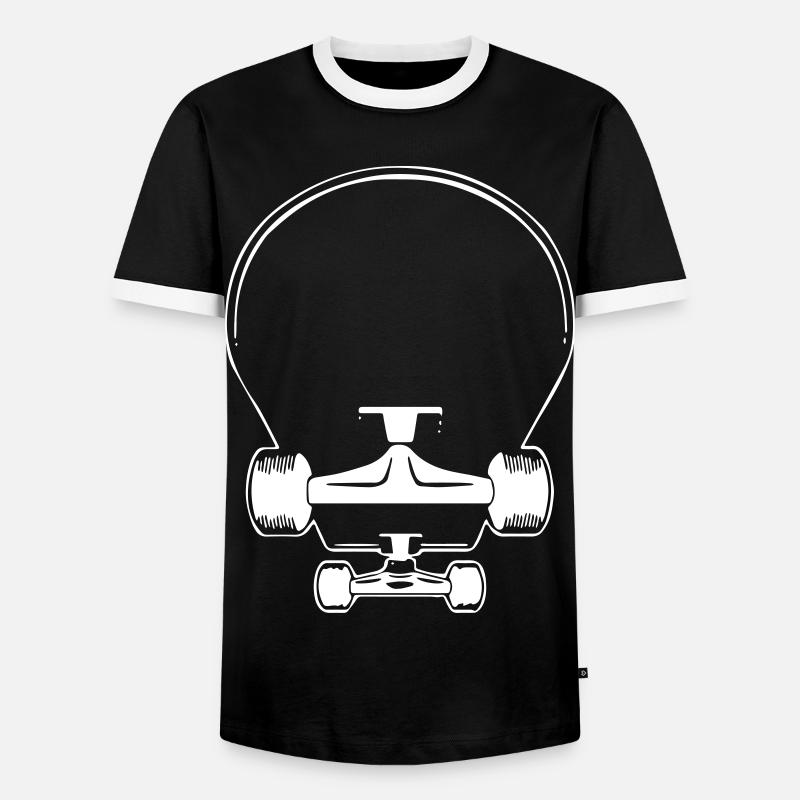 Skateboard - Männer Kontrast-T-Shirt - Schwarz/Weiß