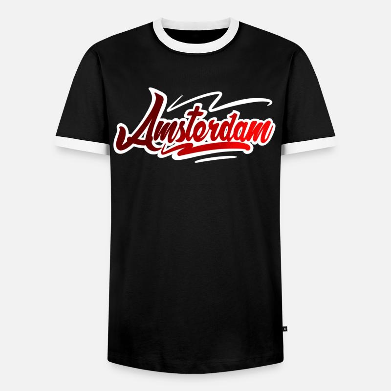 Amsterdam - Men's Ringer Shirt - black/white
