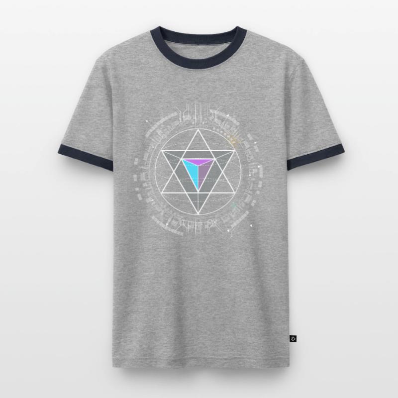 nerd cpu pyramide illuminati jeu wow hacker code T-shirt contrasté Homme