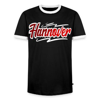 Hanover - Men's Ringer Shirt - black/white - Front - AI Model Female 172 light (172cm) & AI Model Male 178 light (178cm)