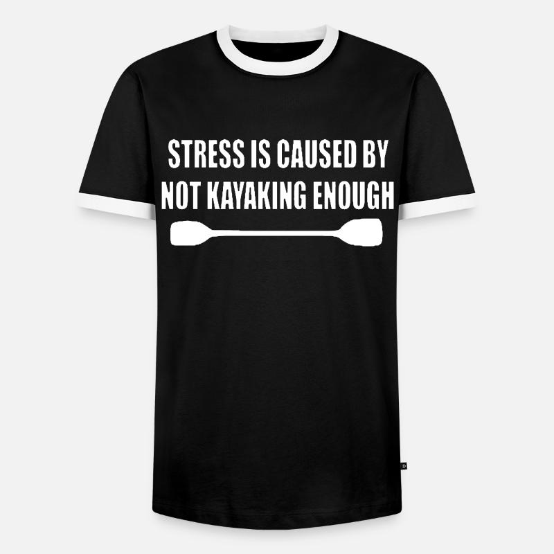 Kayak paddle canoe gift - Men's Ringer Shirt - black/white
