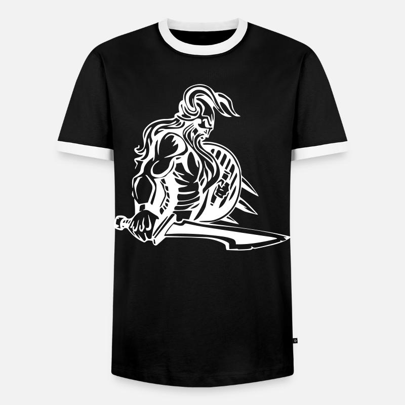 Starker Wikinger - Männer Kontrast-T-Shirt - Schwarz/Weiß