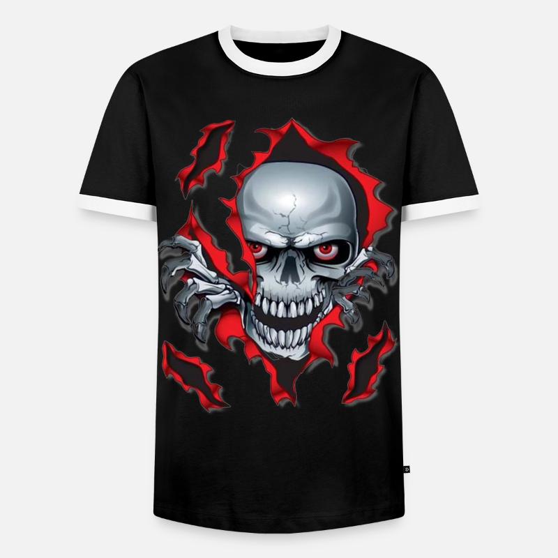 Schädel - Männer Kontrast-T-Shirt - Schwarz/Weiß