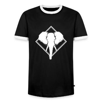 Éléphant - éléphant - T-shirt contrasté Homme - noir/blanc - Devant - AI Model Female 172 light (172cm) & AI Model Male 178 light (178cm)