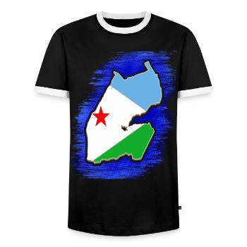 Dschibuti Dschibuti Djibouti Urlaub Geschenk - Männer Kontrast-T-Shirt - Schwarz/Weiß - Vorne - AI Model Female 172 light (172cm) & AI Model Male 178 light (178cm)
