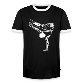 breakdancer - T-shirt contrasté Homme - noir/blanc - Devant - AI Model Female 172 light (172cm) & AI Model Male 178 light (178cm)