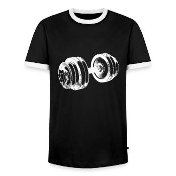 Training - Männer Kontrast-T-Shirt - Schwarz/Weiß - Vorne - AI Model Female 172 light (172cm) & AI Model Male 178 light (178cm)