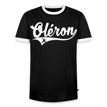 Oléron Swoosh - T-shirt contrasté Homme - noir/blanc - Devant - AI Model Female 172 light (172cm) & AI Model Male 178 light (178cm)