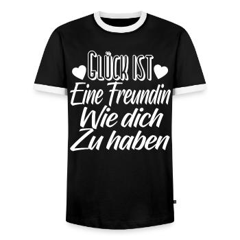 Freunde Freundin Geschenk - Männer Kontrast-T-Shirt - Schwarz/Weiß - Vorne - AI Model Female 172 light (172cm) & AI Model Male 178 light (178cm)