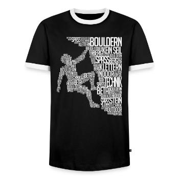 Alpiniste Boulder Escalader Paroi rocheuse - T-shirt contrasté Homme - noir/blanc - Devant - AI Model Female 172 light (172cm) & AI Model Male 178 light (178cm)