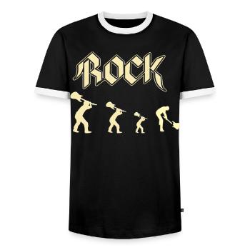rock - T-shirt contrasté Homme - noir/blanc - Devant - AI Model Female 172 light (172cm) & AI Model Male 178 light (178cm)
