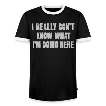 RS IRDKWIDH - Männer Kontrast-T-Shirt - Schwarz/Weiß - Vorne - AI Model Female 172 light (172cm) & AI Model Male 178 light (178cm)