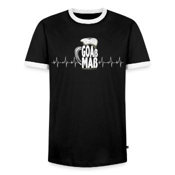 goassherzschlag - Männer Kontrast-T-Shirt - Schwarz/Weiß - Vorne - AI Model Female 172 light (172cm) & AI Model Male 178 light (178cm)