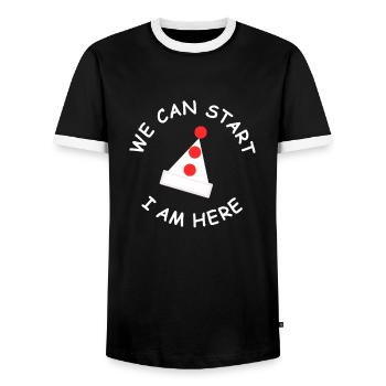 Weihnachts Karneval - Männer Kontrast-T-Shirt - Schwarz/Weiß - Vorne - AI Model Female 172 light (172cm) & AI Model Male 178 light (178cm)