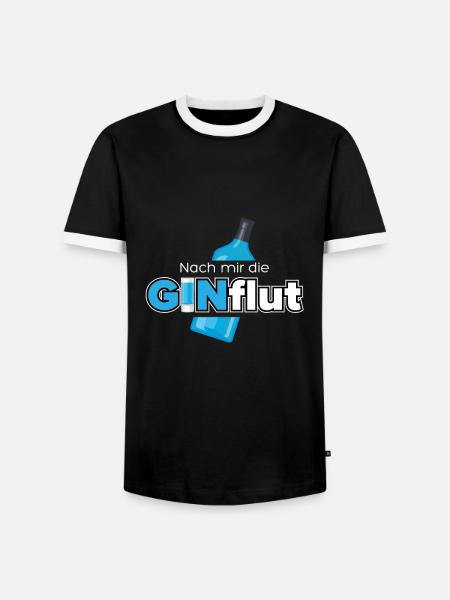 Nach mir die GINflut - Männer Kontrast-T-Shirt - Schwarz/Weiß