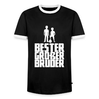 Bester großer Bruder - Männer Kontrast-T-Shirt - Schwarz/Weiß - Vorne - AI Model Female 172 light (172cm) & AI Model Male 178 light (178cm)