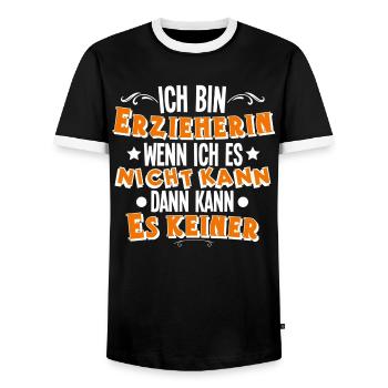 Erzieherin - Männer Kontrast-T-Shirt - Schwarz/Weiß - Vorne - AI Model Female 172 light (172cm) & AI Model Male 178 light (178cm)
