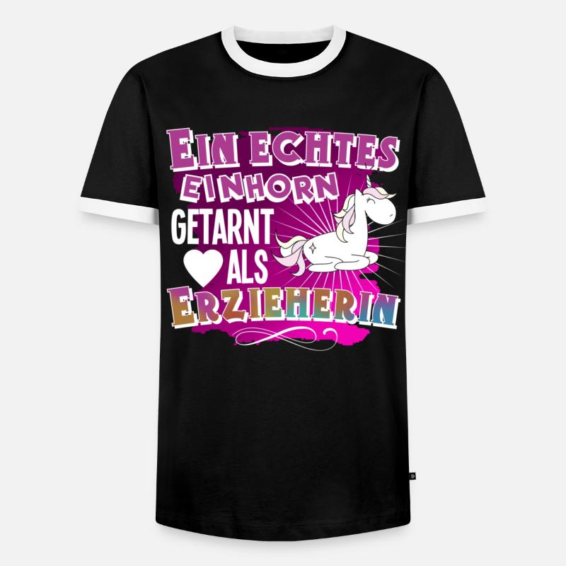educator - Men's Ringer Shirt - black/white