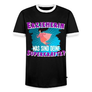 Erzieherin - Männer Kontrast-T-Shirt - Schwarz/Weiß - Vorne - AI Model Female 172 light (172cm) & AI Model Male 178 light (178cm)