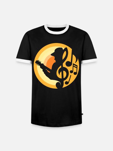 Guitar Player - Men's Ringer Shirt - black/white