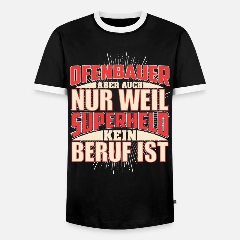 Ofenbauer Superheld - Männer Kontrast-T-Shirt - Schwarz/Weiß