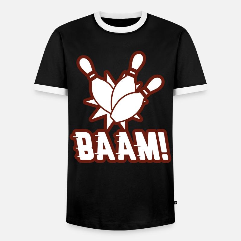 Bowling strike - Men's Ringer Shirt - black/white
