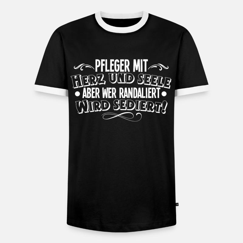 Pfleger - Männer Kontrast-T-Shirt - Schwarz/Weiß