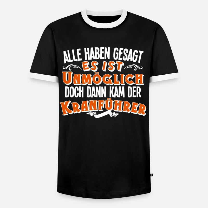 Kranführer - Männer Kontrast-T-Shirt - Schwarz/Weiß
