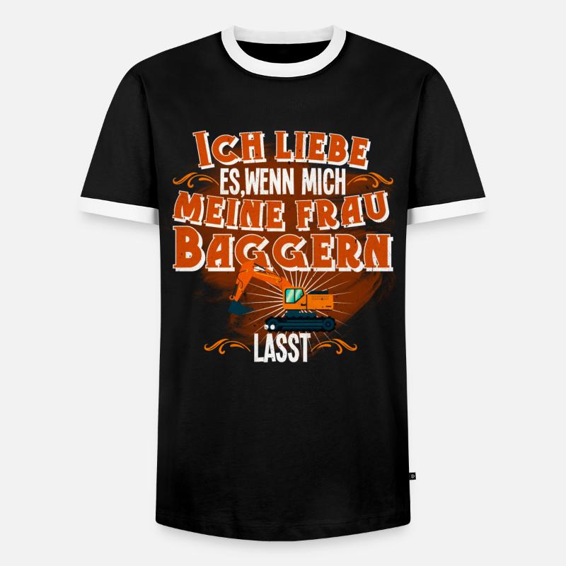 Bagger - Männer Kontrast-T-Shirt - Schwarz/Weiß