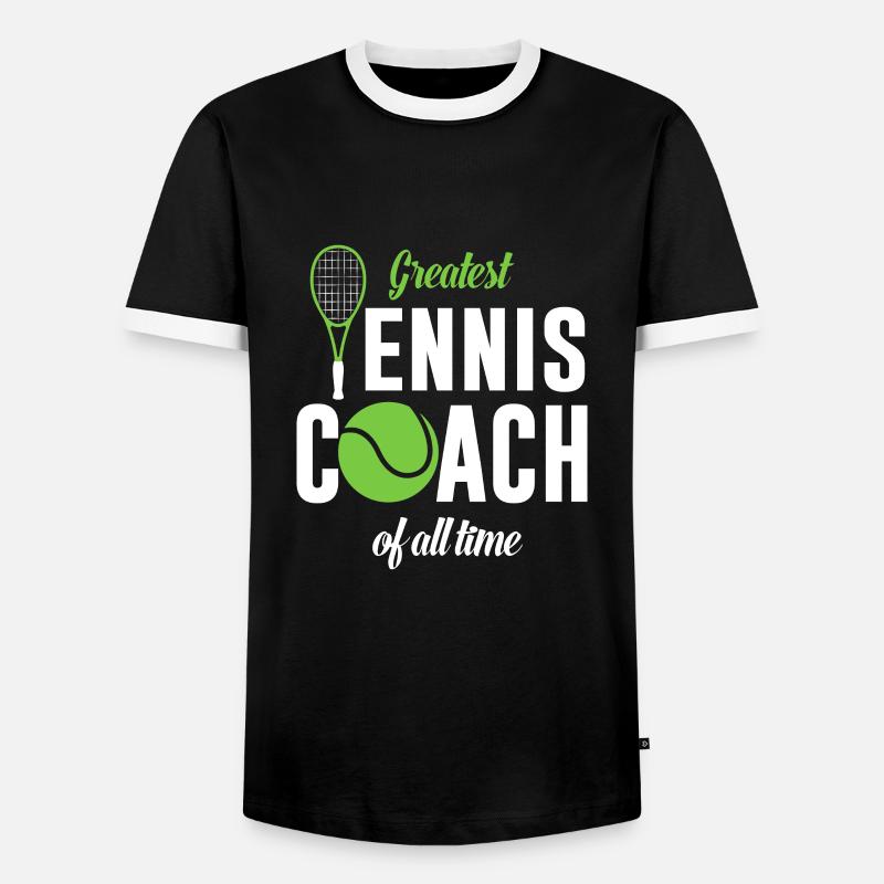 Largest tennis coach ever - Men's Ringer Shirt - black/white