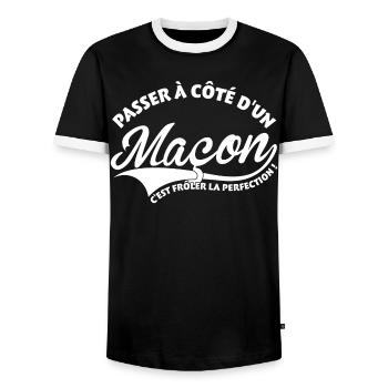 Mason Perfection - Männer Kontrast-T-Shirt - Schwarz/Weiß - Vorne - AI Model Female 172 light (172cm) & AI Model Male 178 light (178cm)