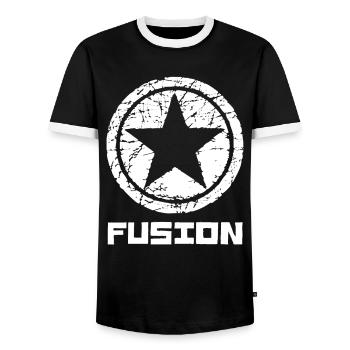 Fusion - T-shirt contrasté Homme - noir/blanc - Devant - AI Model Female 172 light (172cm) & AI Model Male 178 light (178cm)