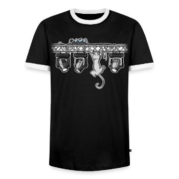 dmxcat - Men's Ringer Shirt - black/white - Front - AI Model Female 172 light (172cm) & AI Model Male 178 light (178cm)