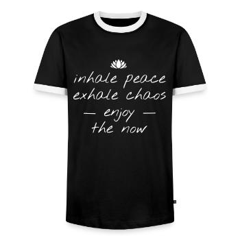 yoga - T-shirt contrasté Homme - noir/blanc - Devant - AI Model Female 172 light (172cm) & AI Model Male 178 light (178cm)