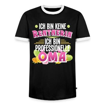 Oma Rentnerin - Männer Kontrast-T-Shirt - Schwarz/Weiß - Vorne - AI Model Female 172 light (172cm) & AI Model Male 178 light (178cm)