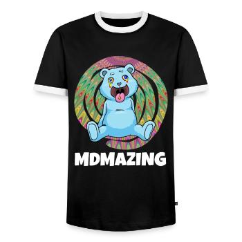 MDMA - T-shirt contrasté Homme - noir/blanc - Devant - AI Model Female 172 light (172cm) & AI Model Male 178 light (178cm)