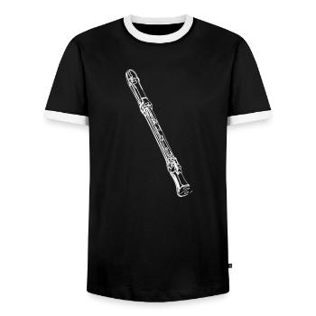 Flûte à bec - T-shirt contrasté Homme - noir/blanc - Devant - AI Model Female 172 light (172cm) & AI Model Male 178 light (178cm)