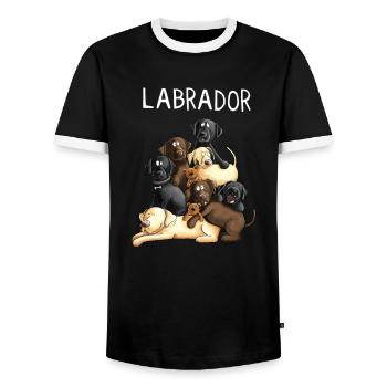 Drôle de labrador de chiens i retriever chiens - T-shirt contrasté Homme - noir/blanc - Devant - AI Model Female 172 light (172cm) & AI Model Male 178 light (178cm)
