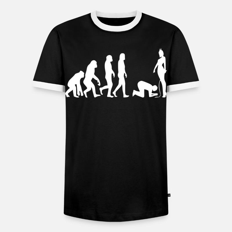 Evolution man - Men's Ringer Shirt - black/white