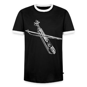 Kemence Instrument - Männer Kontrast-T-Shirt - Schwarz/Weiß - Vorne - AI Model Female 172 light (172cm) & AI Model Male 178 light (178cm)