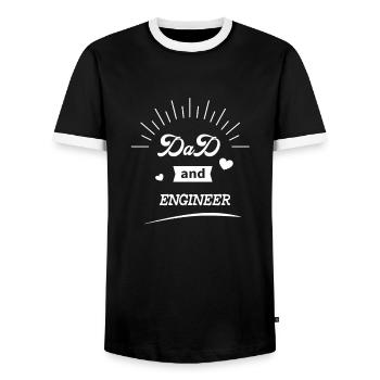 Papa und Ingenieur, Bestes Geschenk für Ingenieur Papa - Männer Kontrast-T-Shirt - Schwarz/Weiß - Vorne - AI Model Female 172 light (172cm) & AI Model Male 178 light (178cm)