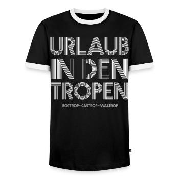 Tropen-Urlaub Bottrop Castrop Waltrop - Männer Kontrast-T-Shirt - Schwarz/Weiß - Vorne - AI Model Female 172 light (172cm) & AI Model Male 178 light (178cm)