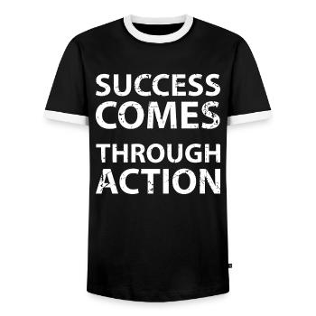 motivation - T-shirt contrasté Homme - noir/blanc - Devant - AI Model Female 172 light (172cm) & AI Model Male 178 light (178cm)