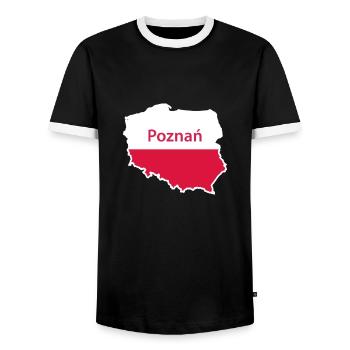 Posen Polen Hauptstadtplan Posen Polska - Männer Kontrast-T-Shirt - Schwarz/Weiß - Vorne - AI Model Female 172 light (172cm) & AI Model Male 178 light (178cm)