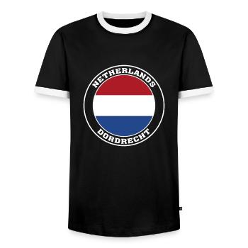 Dordrecht Netherlands Flag Dordrecht Holland - Men's Ringer Shirt - black/white - Front - AI Model Female 172 light (172cm) & AI Model Male 178 light (178cm)